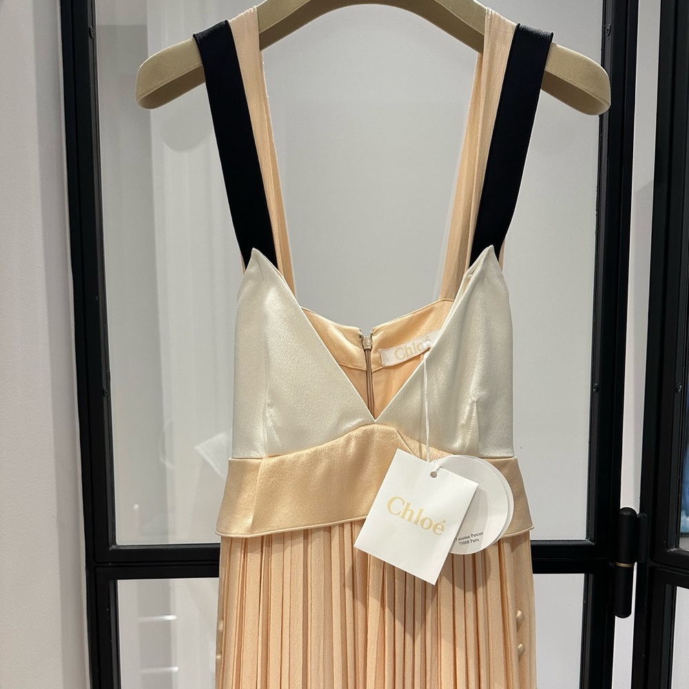 CHLOÉ silk satin and gauze maxi dress BRAND NEW!